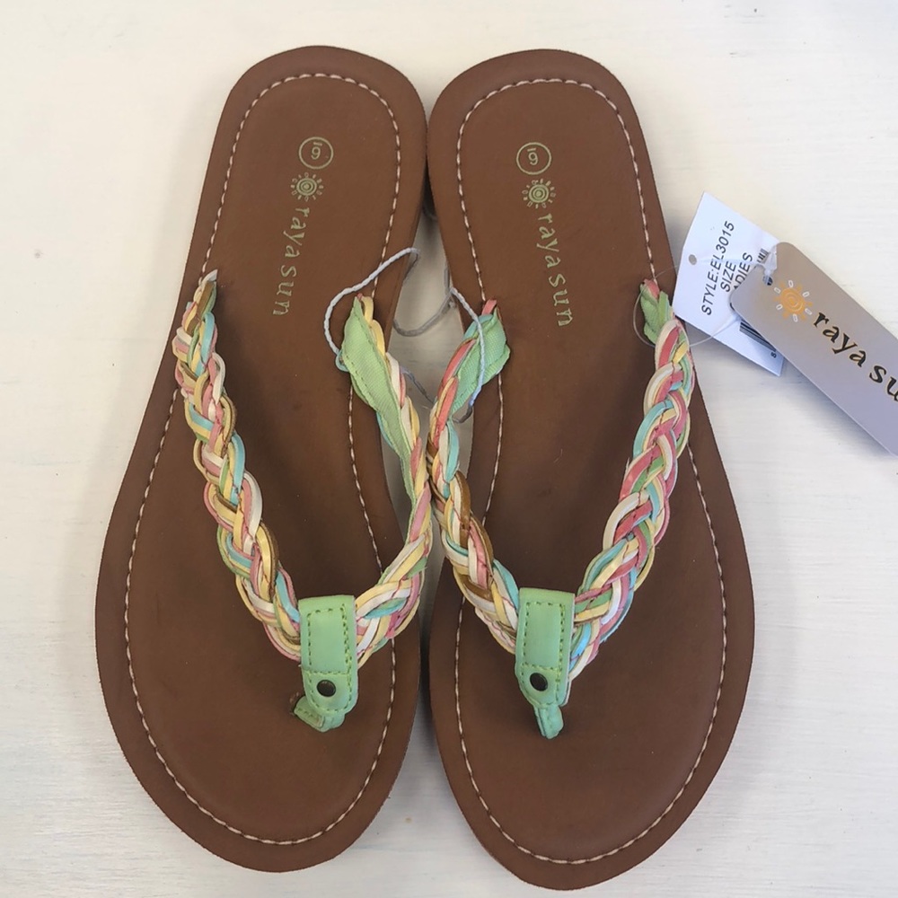 Raya Sun braided flip flops NWT